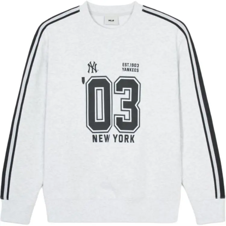 MLB SS24 New York Yankees Sweatshirt Unisex Light Heather Gray