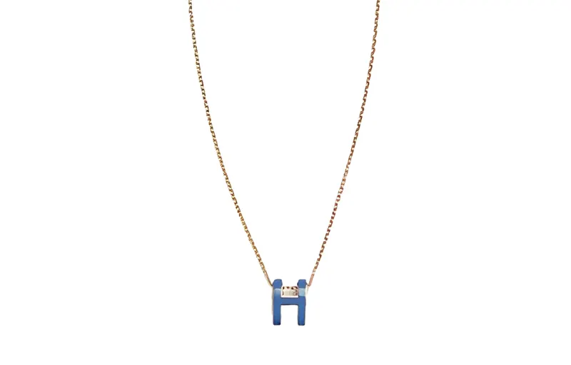 HERMES POP H Rose Gold Necklace Women's