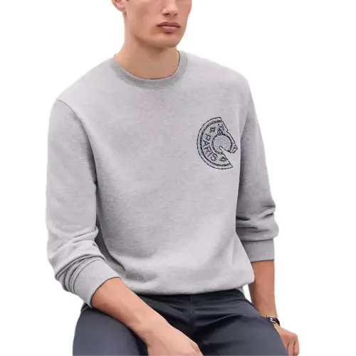 HERMES Knitwear Men's Gray Crew Neck Moderate Other
