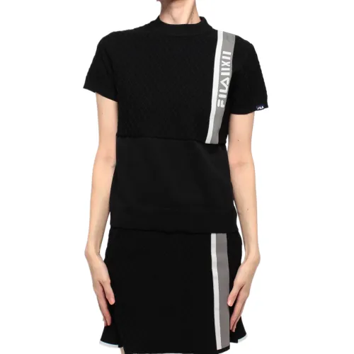 FILA Golf Collection Shirts Women's Black Stand Collar Moderate