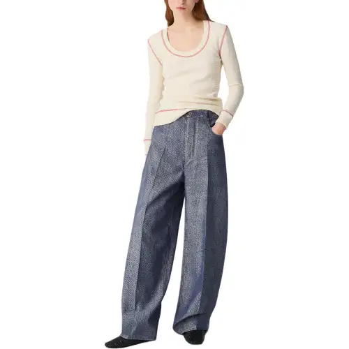 Bottega Veneta Denim Effect Wide Leg Trousers