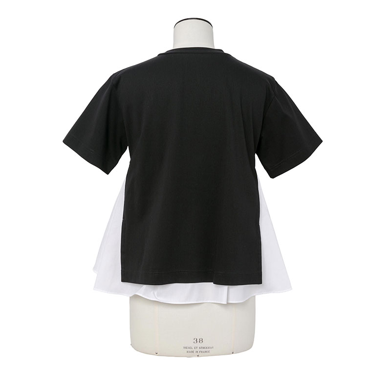 Женская футболка Sacai SS25 T (черно-белый) — фото 2