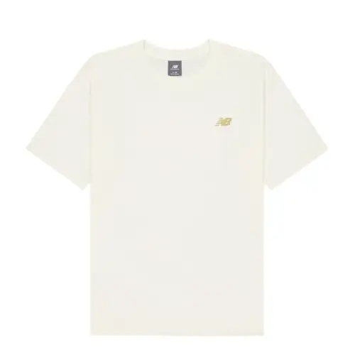 New Balance T Shirts Men's Ivory White Crew Neck Moderate