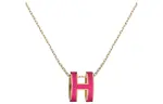 HERMES POP H Palladium Plated Necklaces Women's