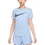 Nike T Shirts Women's Blue Crew Neck Moderate Straight Fit