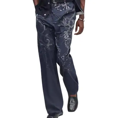 HERMES SS25 Casual Pants Men's Marine Blue