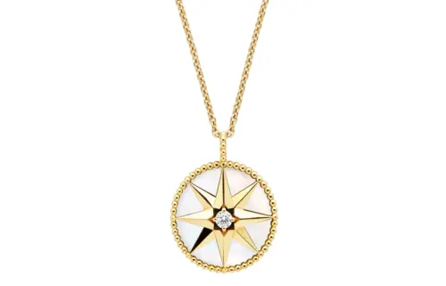 DIOR Rose Des Vents 18K Gold Necklaces Women's Gold