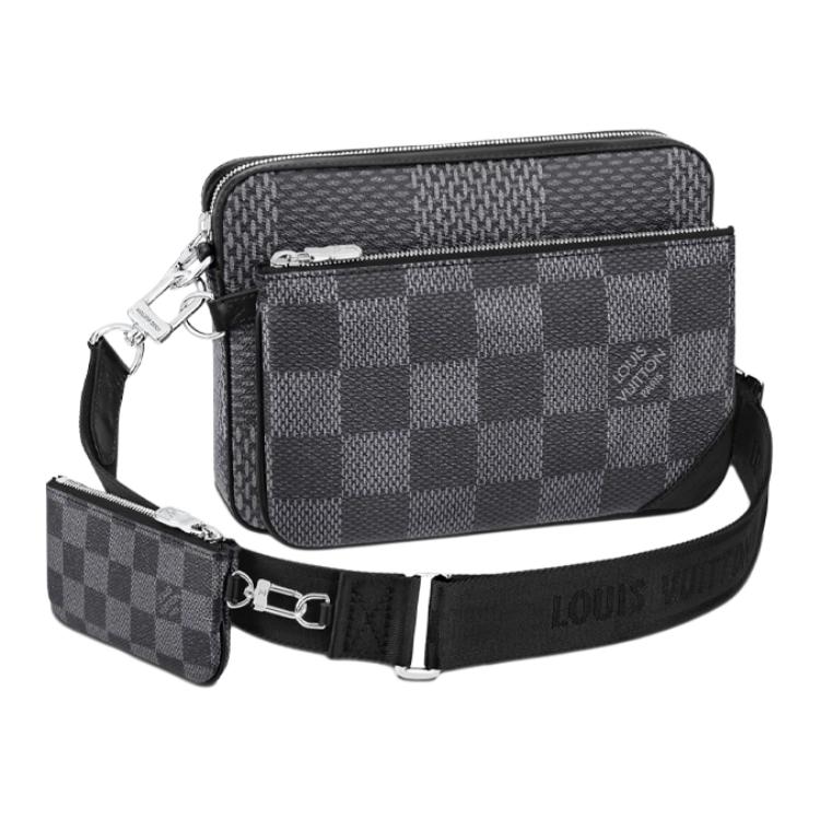 LOUIS VUITTON Trio Messenger Bag Grey Damier Graphite 3D