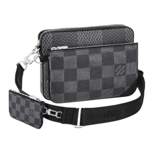 LOUIS VUITTON Trio Messenger Bag Grey Damier Graphite 3D
