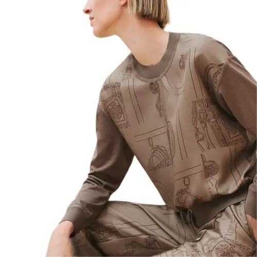 HERMES Sweater Women's Light Coffee