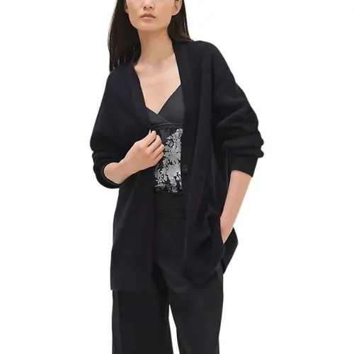 HERMES Cashmere Sweater Women's Blue Black