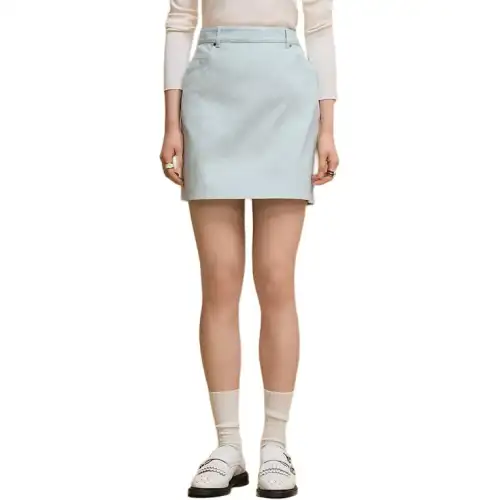 HERMES Denim Short Skirts Women's Brown Green