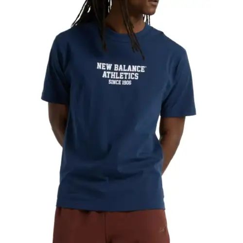 New Balance T Shirts Men's Blue Crew Neck Moderate