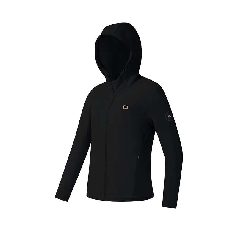 FILA Fitness Jackets Women's Pitch Black Hooded Non Detachable Moderate Other