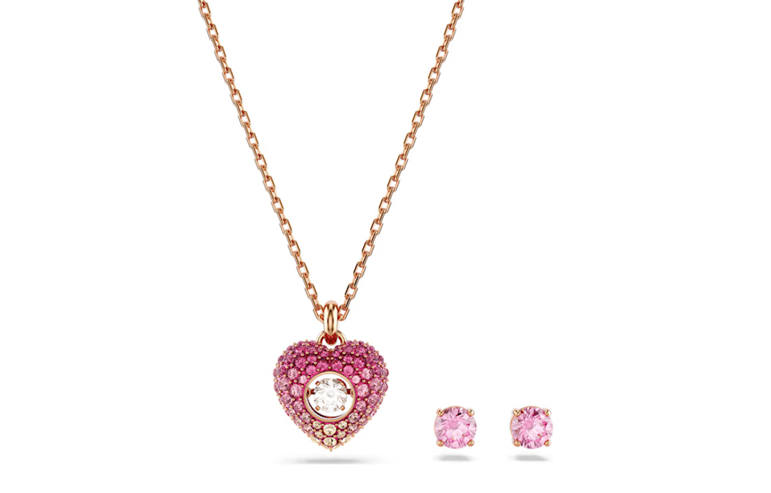 Женская цепочка Swarovski (розовое золото)