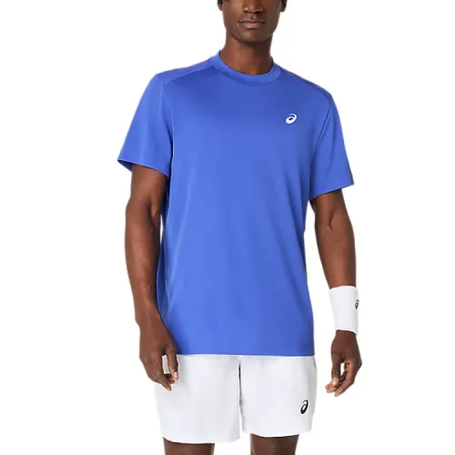 ASICS Tennis Tops Men's Dark Blue Crew Neck Moderate