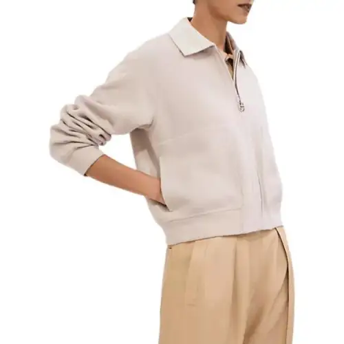 HERMES Jackets Women's Ecru Lapel Moderate Other