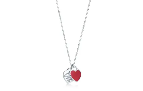 TIFFANY & CO. Return To Tiffany Collection 925 Sterling Silver Enamel Necklaces Women's Silver/Red