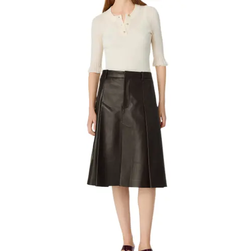 Bottega Veneta FW24 Casual Long Skirt Women's Feather Blue