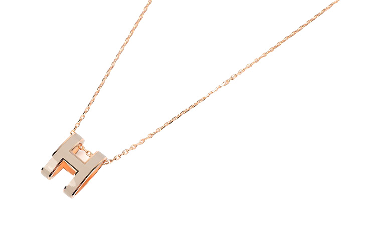 Женская подвеска Hermes Pop H (бежево-золотая) — фото 2