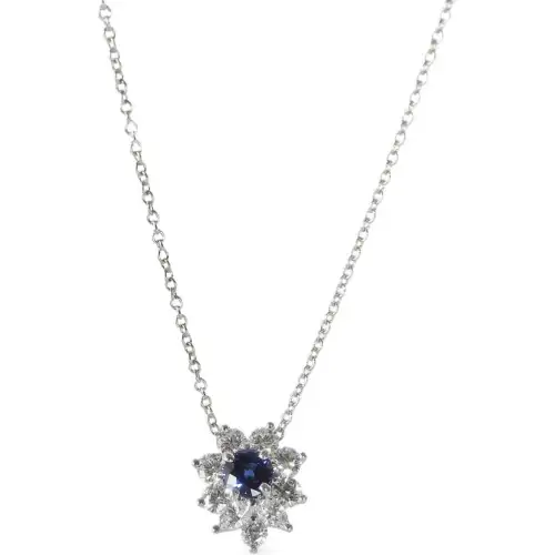 TIFFANY & CO. Pre-Owned Platinum Victoria Sapphire And Diamond Necklace