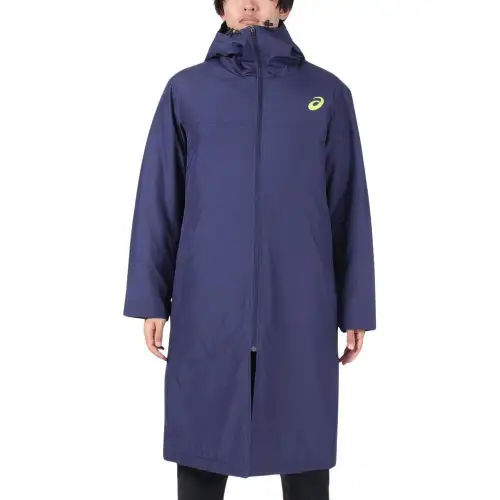 ASICS Puffer Jackets Men's Blue Hooded Thickened Other