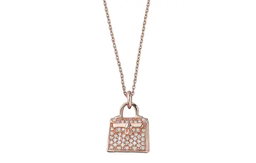 HERMES Birkin Rose Gold Necklaces Women's