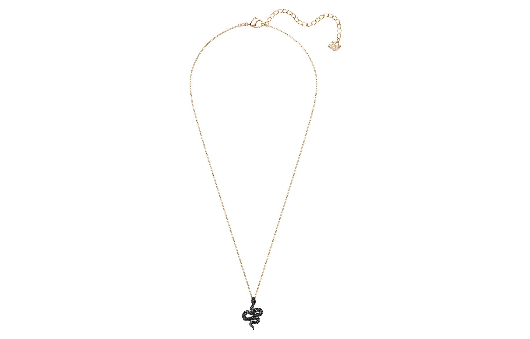 Swarovski, golden necklace, pink gold