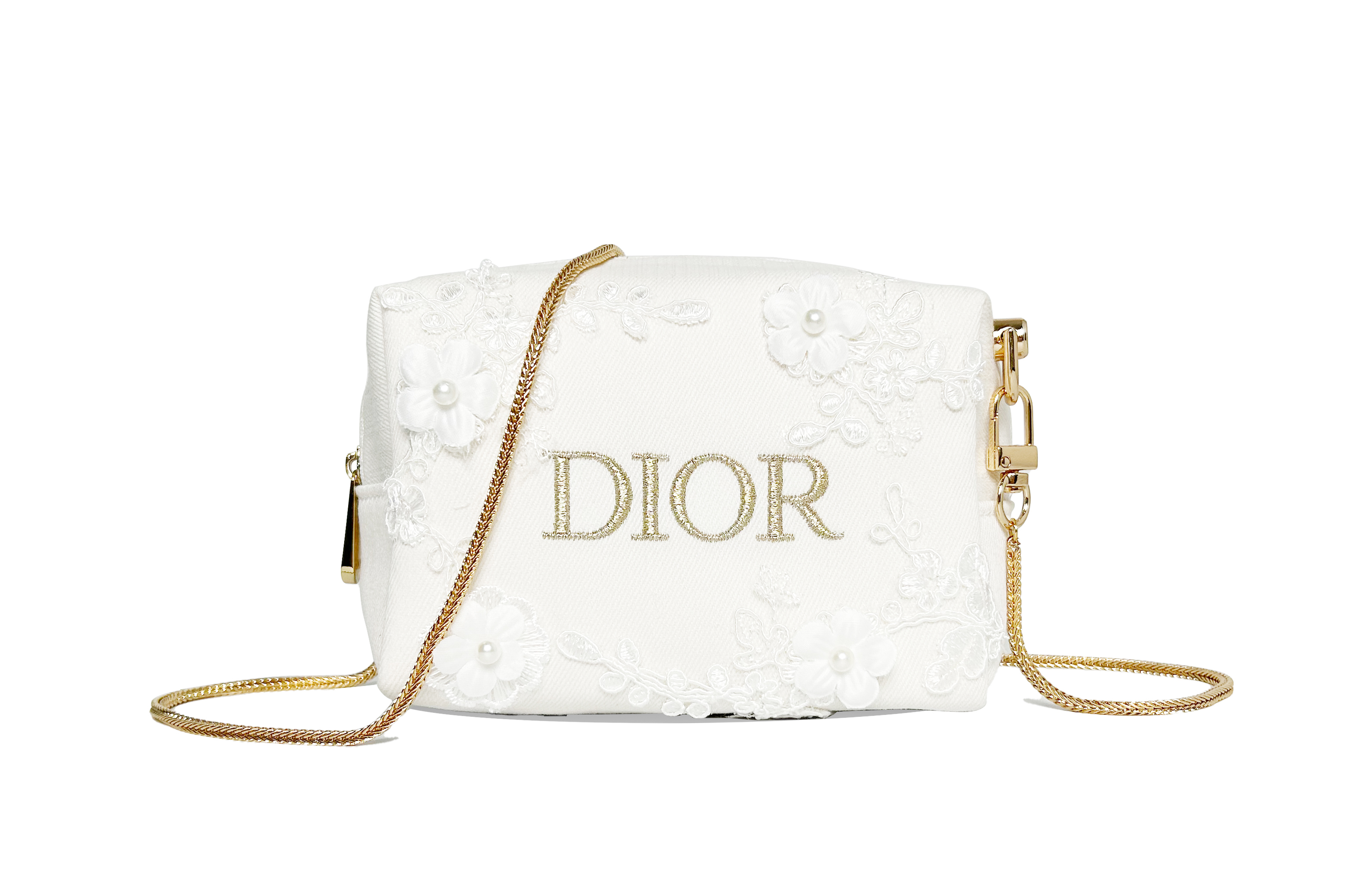 DIOR Woven cosmetic bag, classic denim platinum cloth, custom-made, 18×9×11cm