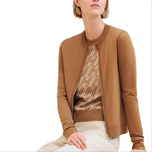 HERMES Sweater Women's Caramel With Chestnuts
