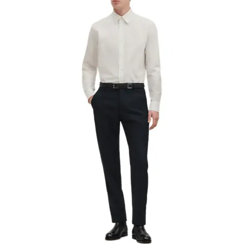 HERMES Shirts Men's White Lapel Moderate