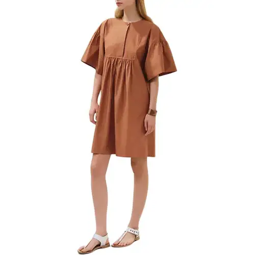 HERMES Short Sleeved Dress Women's Brown