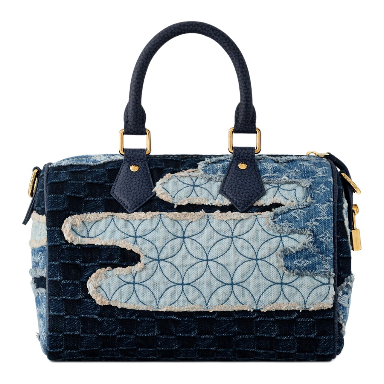 Мужская сумка Louis Vuitton x Nigo Speedy 25 (синяя) — фото 3