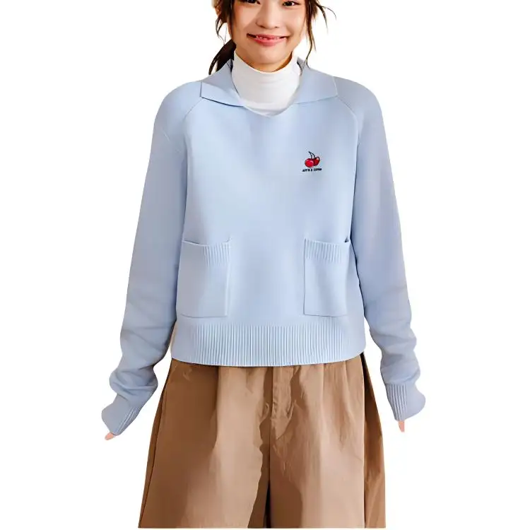 Anta x Kirsh Sports Lifestyle Collection Good Things Will Happen Knitwear Women's Boba Blue