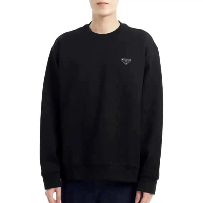 PRADA Triangle Logo Crewneck Sweatshirt