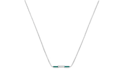 GUCCI 18K White Gold Necklaces Unisex Silver