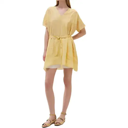 HERMES Short Sleeved Dress Women's Yellow