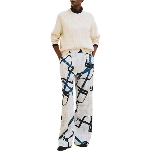 HERMES Casual Pants Women's Natural White