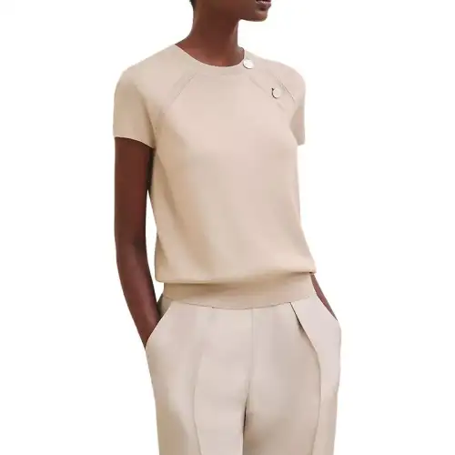 HERMES Cashmere Sweater Women's Beige