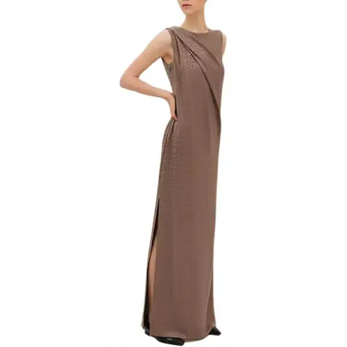 HERMES FW24 Sleeveless Dress Women's Khaki