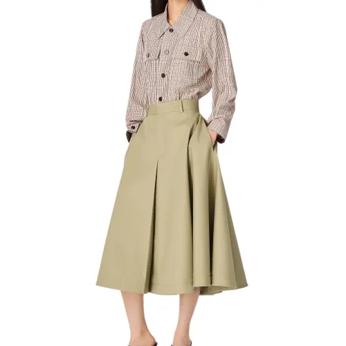 Bottega Veneta Twill A Line Skirt