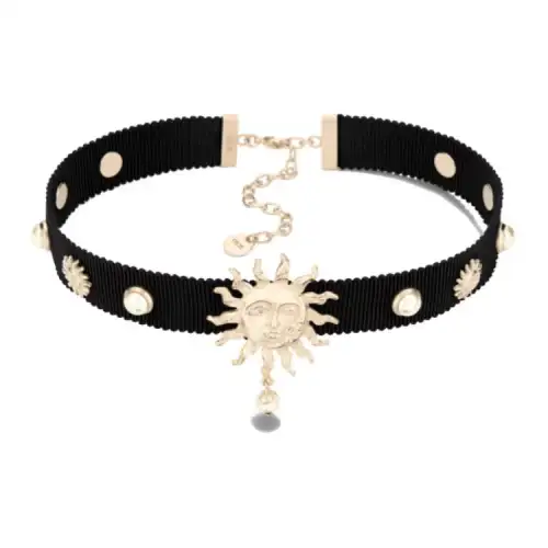 DIOR Resin, Satin, Metal Necklaces Women's Black