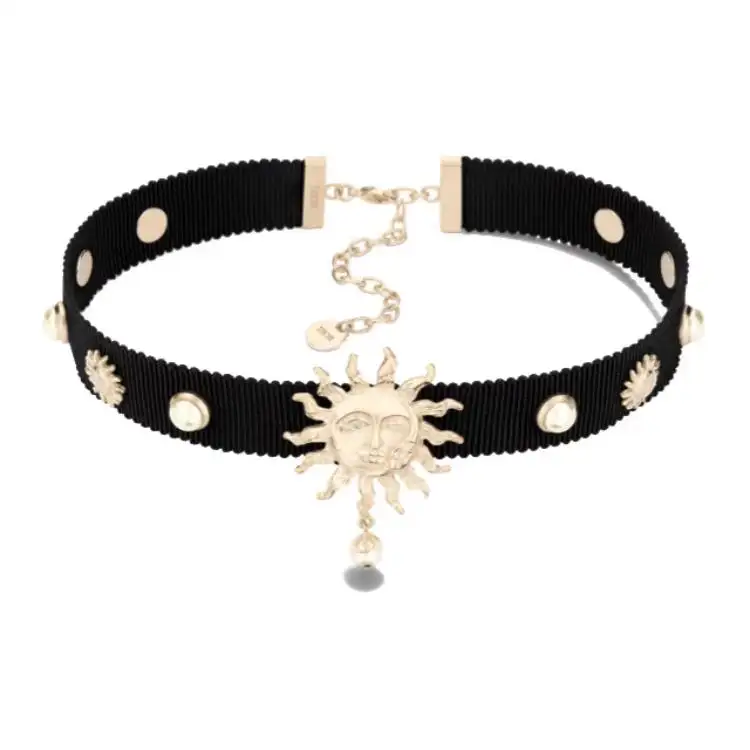 DIOR Resin, Satin, Metal Necklaces Women's Black