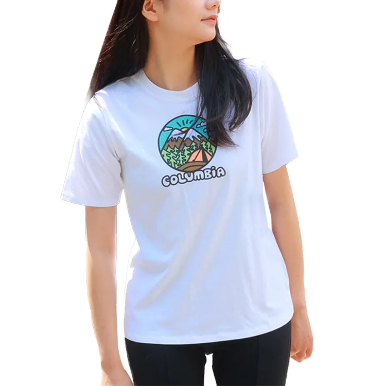 Columbia T-Shirts Women's White Crew Neck Moderate
