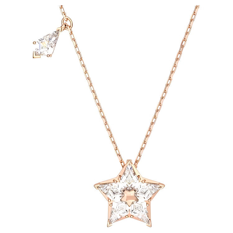 Женское колье Swarovski Stella (розовое золото)