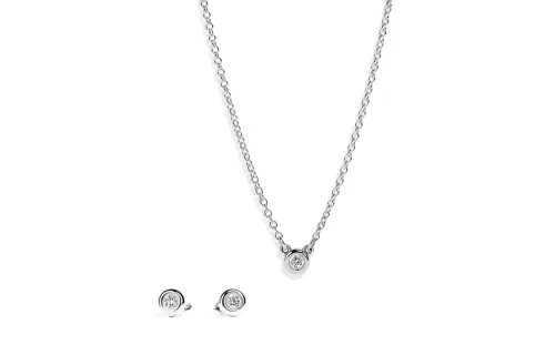 TIFFANY & CO. Elsa Peretti® Sterling Silver, Diamond Necklaces Women's Silver