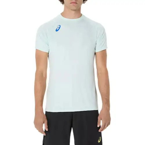 ASICS T Shirts Men's Light Blue Crew Neck