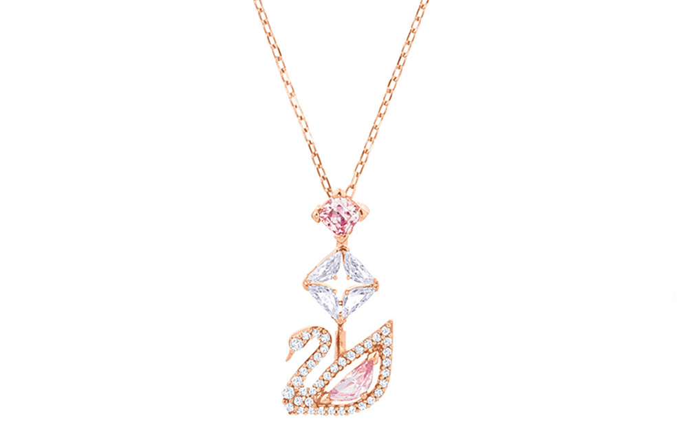 Swarovski Swarovski Dazzling Swan Series Swan Crystal Necklace Women's Pink