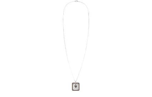 HERMES As De Coeur Calfskin Necklaces Women's Elephant Gray