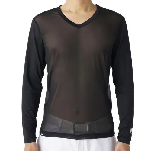 FILA Golf Clothing Men's Black V Neck